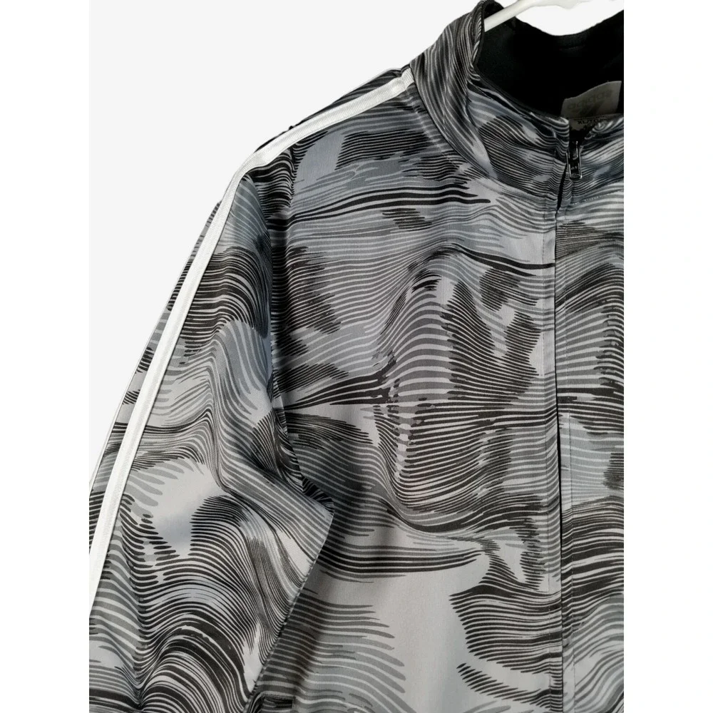 Adidas Camo Tricot Training Jacket Youth XL Full Zip Gray White AG6330 Boy